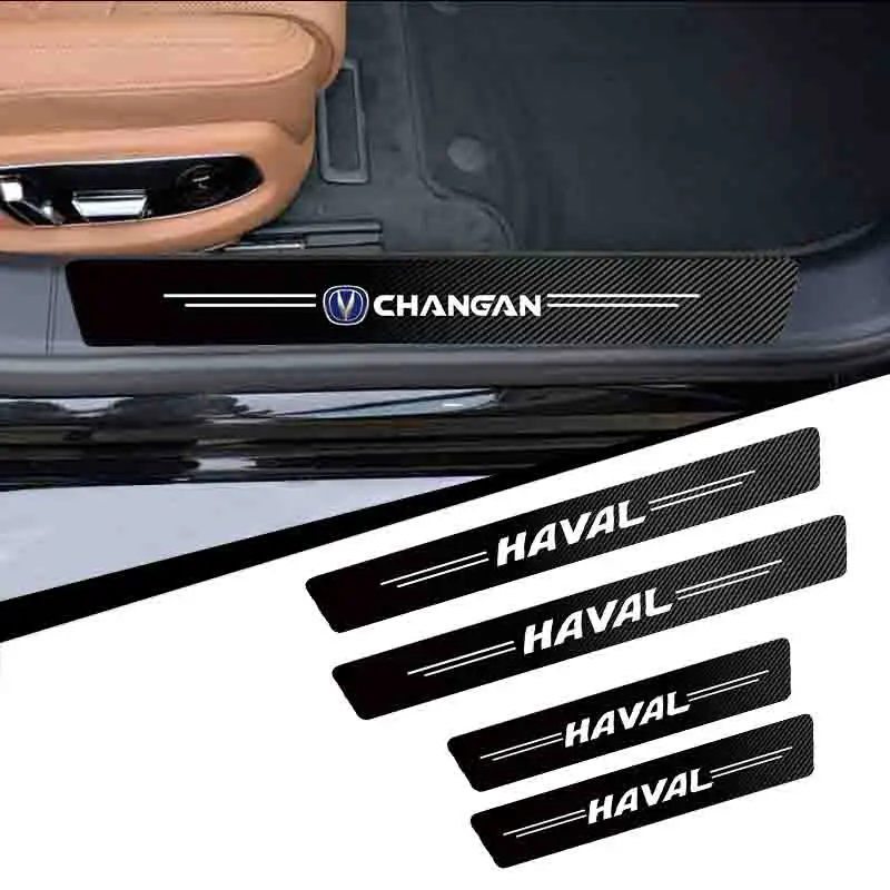 

4Pcs Car Door Sill Stickers Trunk Threshold Anti-Scratch Decals For Haval jolion h6 2020 2021 h2 h3 Car accessories