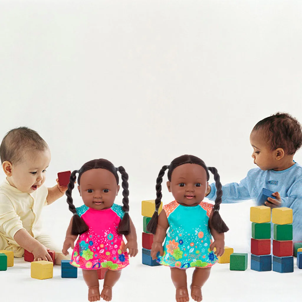 Black African Dolls Baby Cute Braid Play Soft Reborn Realistic Lifelike 30CM Fun Kids Christmas Toys Gifts | Игрушки и хобби