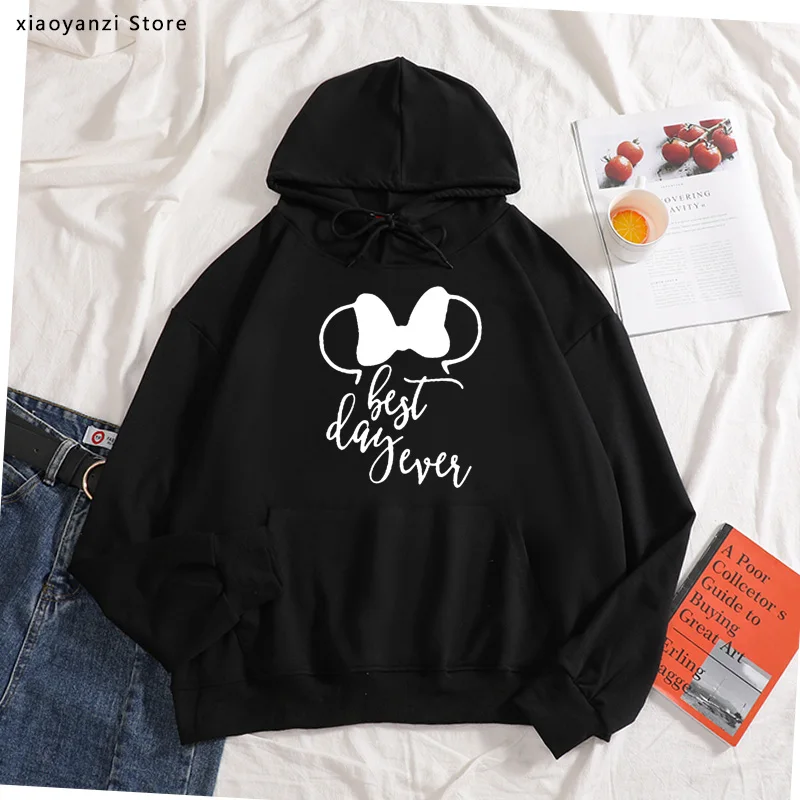 best day ever bow Print Women hoodies Cotton Casual Funny sweatshirts For Lady Girl pullovers Hipster sportswear ot-159 | Женская одежда
