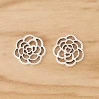 50 pieces tibetan silver hollow rose flower charms for bracelet necklace diy jewellery making accessories