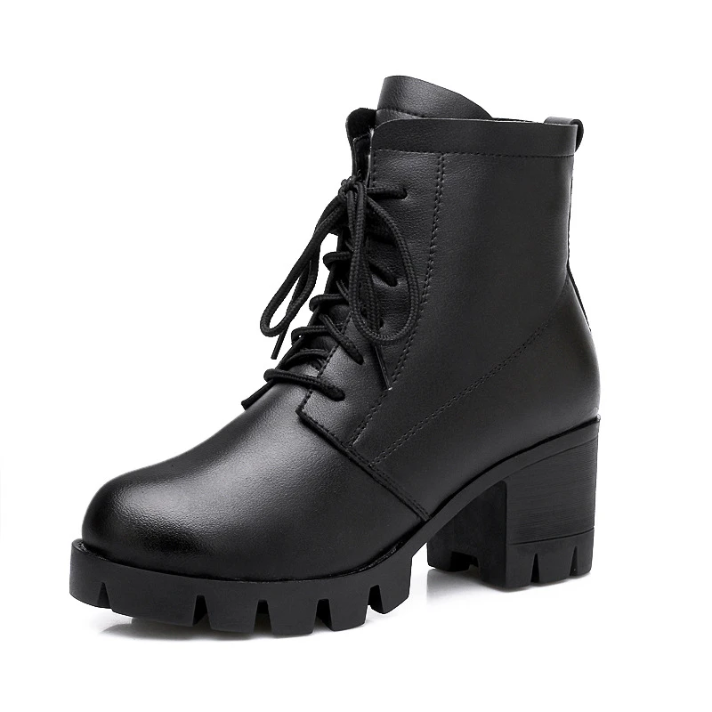 Женские сапоги из натуральной кожи модель 2019 года теплые зимние на высоком