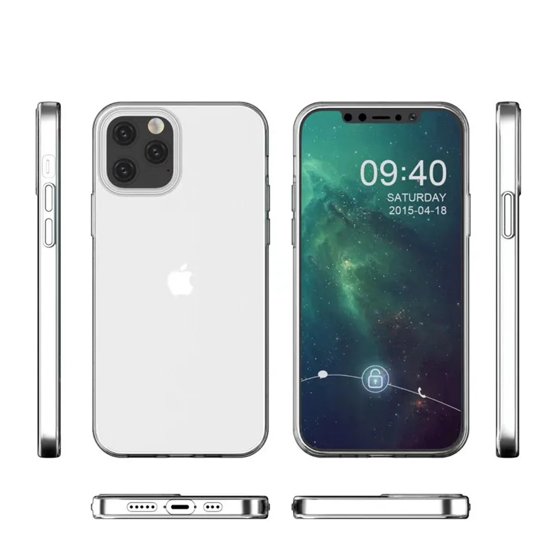 Прозрачный чехол для телефона iPhone 12 mini Pro Max Мягкий Силиконовый ТПУ чехол-бампер