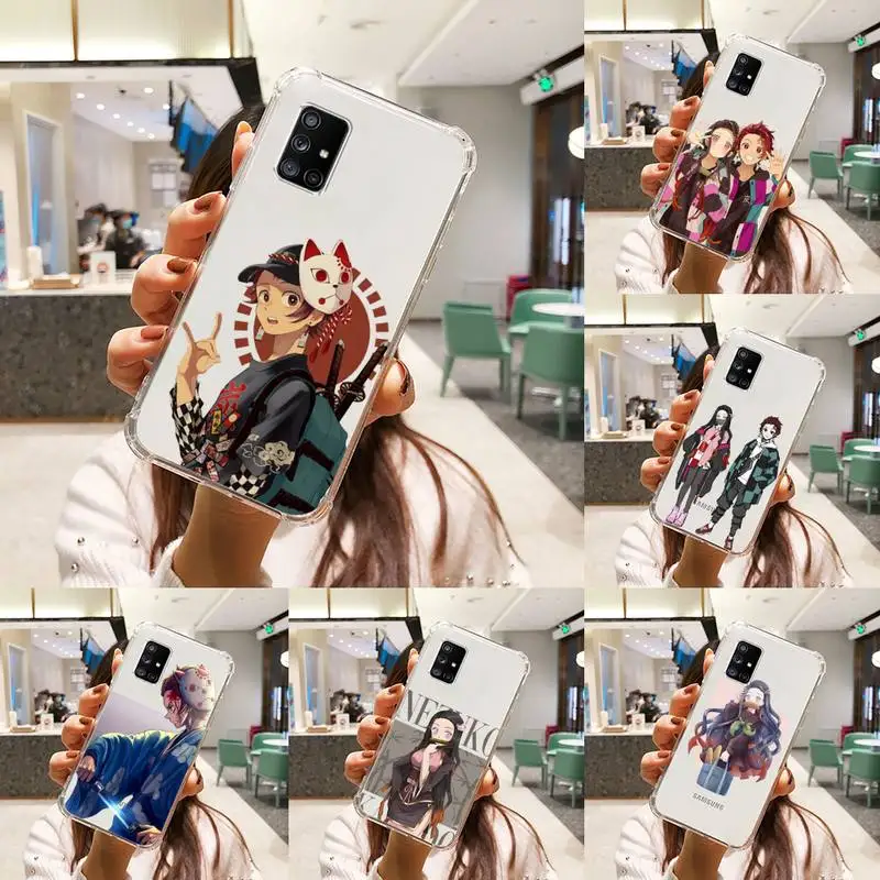 

Demon Slayer anime Phone Case Transparent For Samsung S 10 9 20 11 7 8 21 6 P Edge PLUS ULTRA 4G 5G