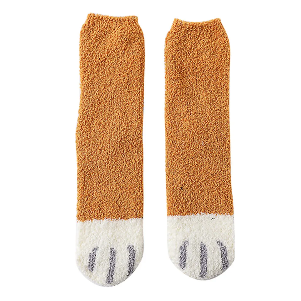 

2020 Women Fashion High Quality Stockings Lovely Cat Claw Coral Thickening Fuzzy Middle Casual Breathable stockings