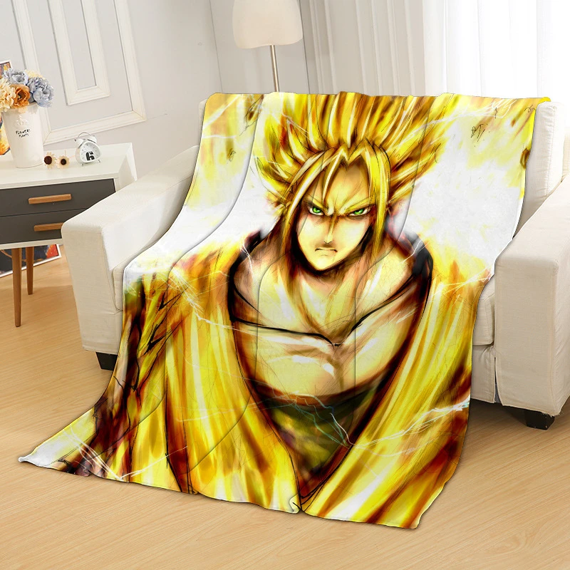 Anime Dragon Ball Printed Flannel Plush Throw Blanket Bedspread Kids Girls Travel Couch Quilt Cover Warm Halloween New | Тематическая