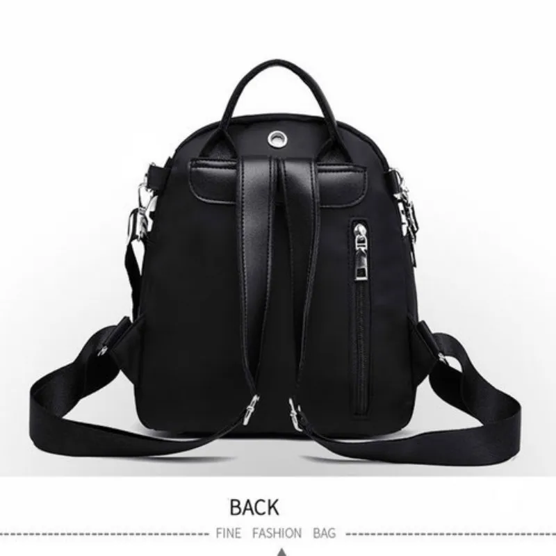 

Women's fashion backpack solid color Oxford cloth college wind school bag travel trend shoulder bag