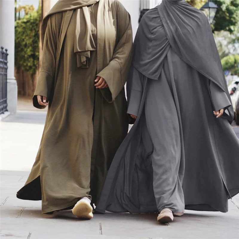 ИД Рамадан Abaya хиджаб платье комплект для женщин мусульманский кардиган кимоно открытый Кафтан Исламская одежда Аравия яркая одежда Jilbab