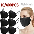 400 шт. черная маска рыбы для женщин и мужчин, 3d дизайнерская дышащая маска для лица, маски для взрослых, черная маска для косплея на Хэллоуин