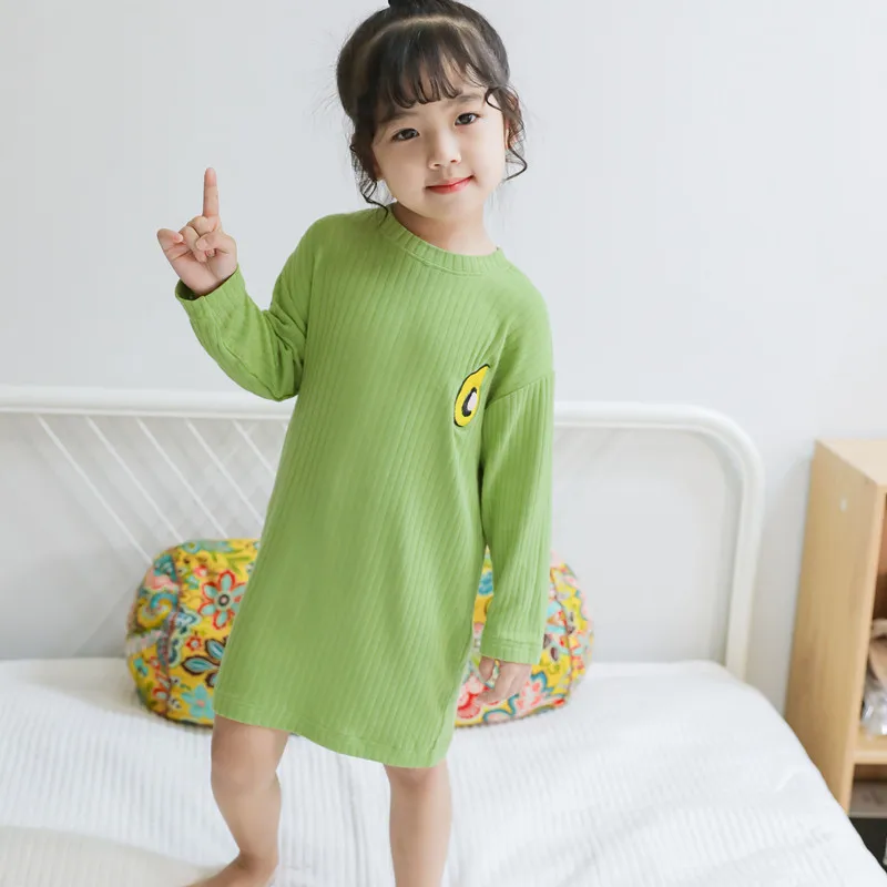 Платье с длинными рукавами для девочек осень 2020 новый стиль детское супер мягкое