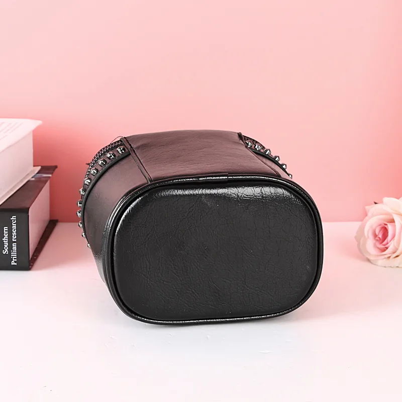 Женская Панк Шипованная Сумка через плечо с кисточками крутая кожаная сумка