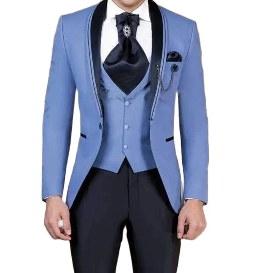 

Handsome One Button Groomsmen Shawl Lapel Groom Tuxedos Men Suits Wedding/Prom Best Man Blazer ( Jacket+Pants+Tie+Vest)
