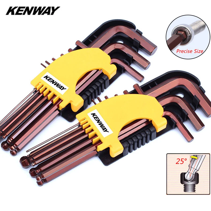 

RISK 9pcs Bicycle Hexagon Allen Key Wrench MTB Road BMX Ball Head Long Arm S2 Alloy Steel Repair Tool Cycling Screwdriver Kits