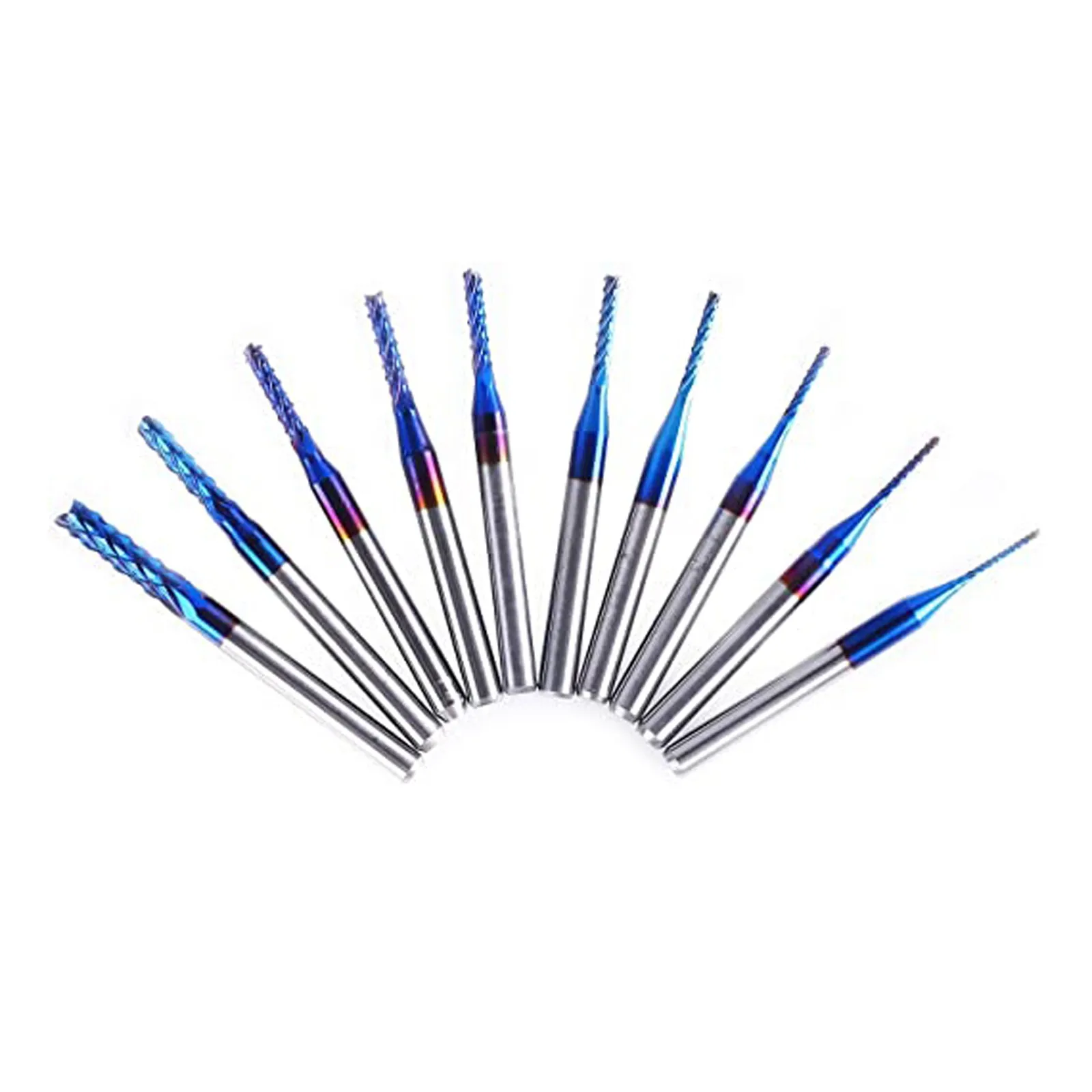 

10pcs End Mill Engraving Bits Set Shank CNC Router Bits Ball Nose PCB Milling Cutter Carbide Milling Tools