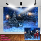 Avezano Рождественский фон для фотосъемки зимний ночной поезд Луна детский фон для фотостудии фотосессия декор для фотосъемки