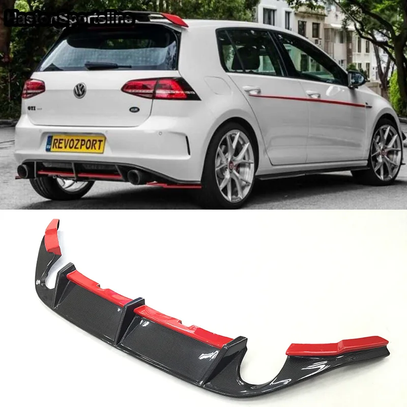 Красная линия для заднего бампера Golf VII из углеродного волокна диффузор Volkswagen Golf7