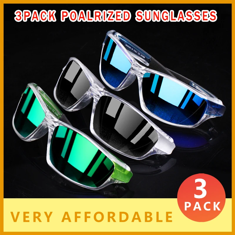 Мужские поляризационные солнцезащитные очки в суперсветильник кой оправе 3 шт. -