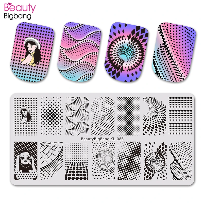 Beautybigbang пластины для штамповки ногтей фэнтези точка Вихревой Девушка