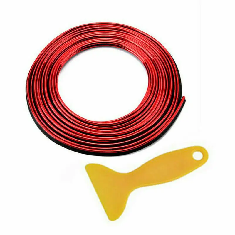 

Car Edge Gap Line Interior Molding PVC Red Universal 16.4ft Accessories