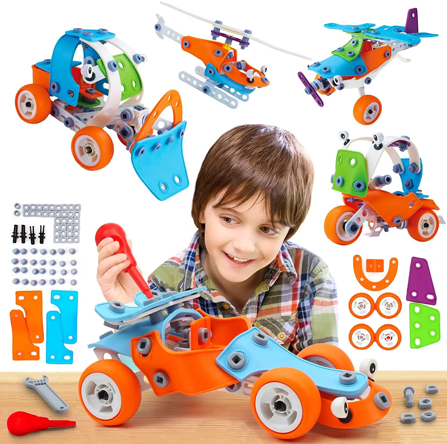 

132 PCS Educational Construction Engineering Learning Toys for Kids Building Blocks Toys Set for Boys Age 6 7 8 9 10+ Year Old