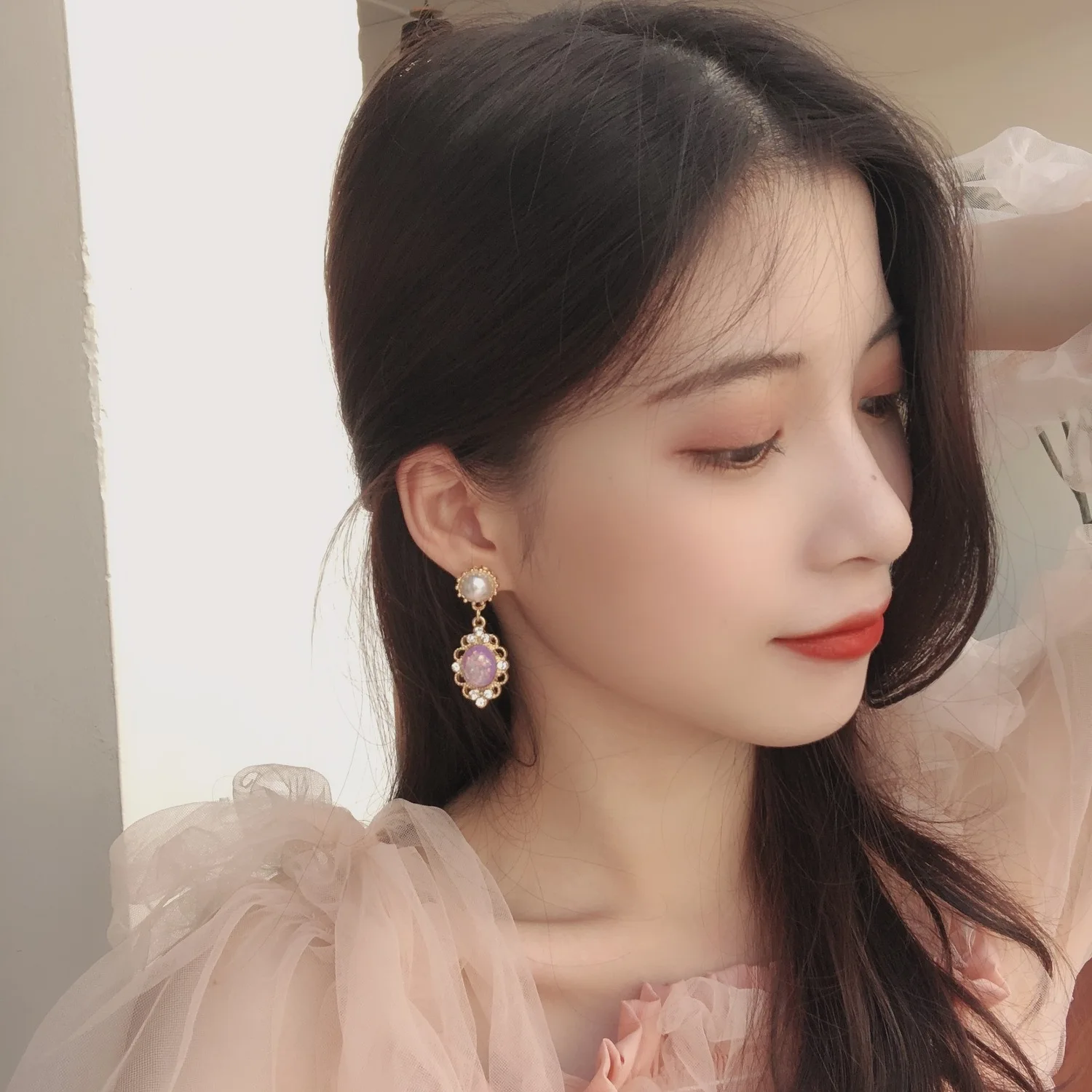 Модные длинные серьги с кристаллами и жемчугом классические овальные кисточками