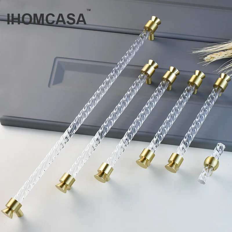2022 New Современные хрустальные акриловые ручки IHOMCASA для кухни мебели и шкафа ящика