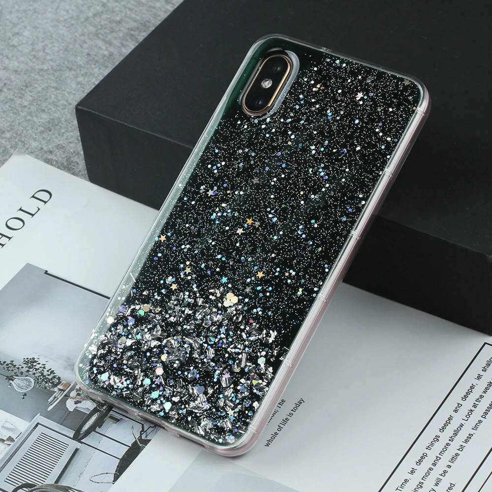 Блестящий чехол с блестками для Xiaomi MI 6X 8 9 SE Lite Star Прозрачный Redmi K20 Pro прозрачный