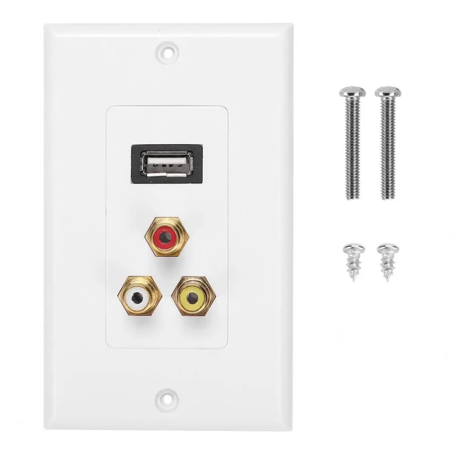 Настенная панель RCA USB многофункциональная настенная USB2.0 + 3 интерфейса для