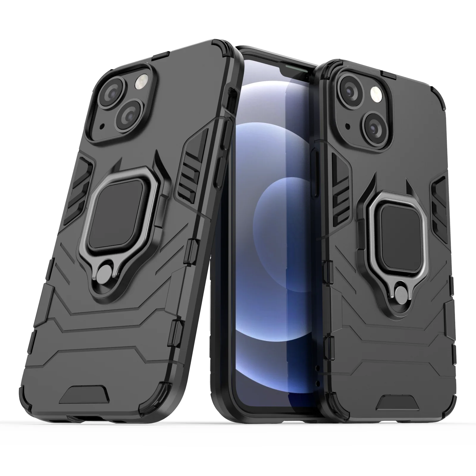 

For iphone 13 mini Case for iphone 13 mini Cover Funda Armor Shockproof Finger Ring Protective Phone Bumper For iphone 13 mini