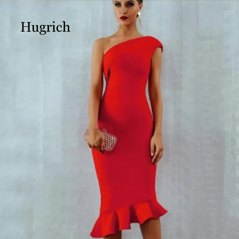 

Women Sexy Bodycon Dress Pure V Neck Off Shoulder Lantern Sleeve Dress Party Night Elegant Midi Dress Mujer Black Dress