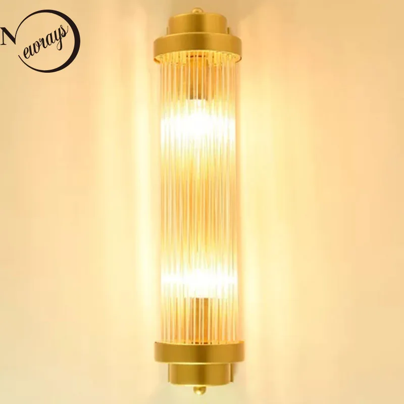 Простая креативная вращающаяся Золотая настенная лампа E14 роскошный