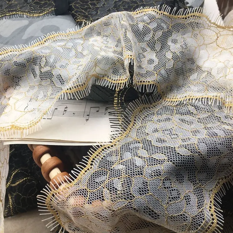 

6 meters=1 lot, 11cm width! Top quality delicate gold lace for costume, evening gowns, dresses