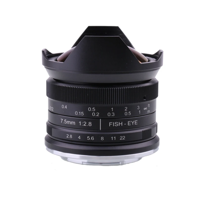 Объектив RISESPRAY 7 5 мм f2.8 рыбий глаз 180 APS-C ручной фиксированный объектив для Olympus
