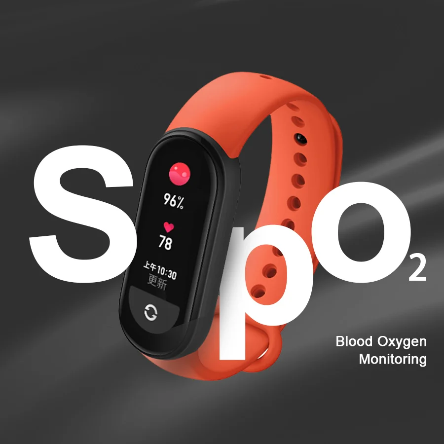 Фитнес-трекер Xiaomi Mi Band 6 водонепроницаемый смарт-браслет с AMOLED экраном 5 цветов