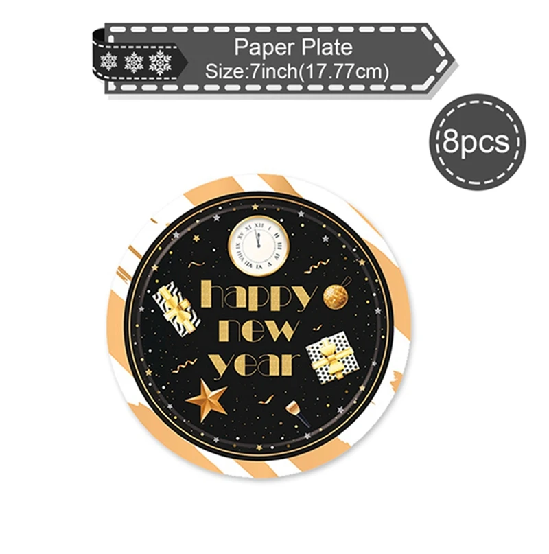 8PC Paper Plate Новогодняя посуда, Рождественская посуда, Рождественская посуда, кухонный декор, Рождественский Декор для домашнего стола, Рождественский Декор - Цвет: 8PC Paper Plate