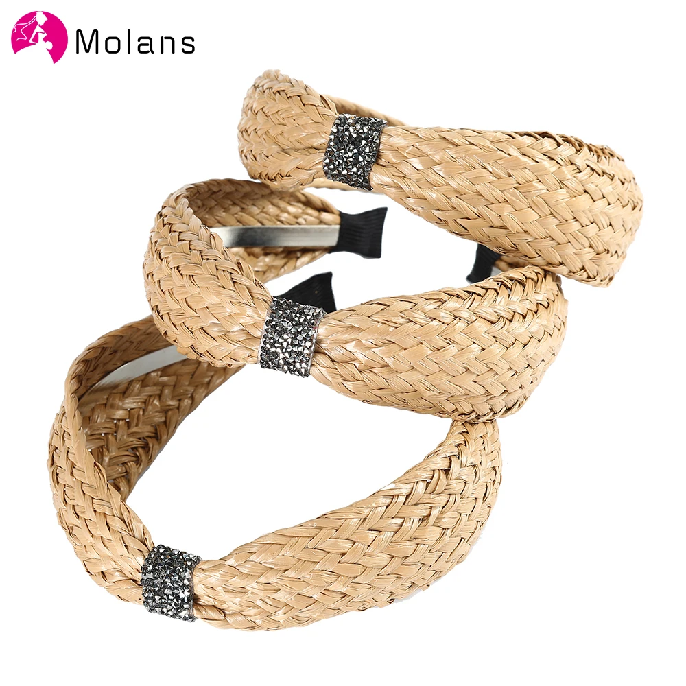 Женская Соломенная лента для волос molan обруч ручной работы на весну и лето