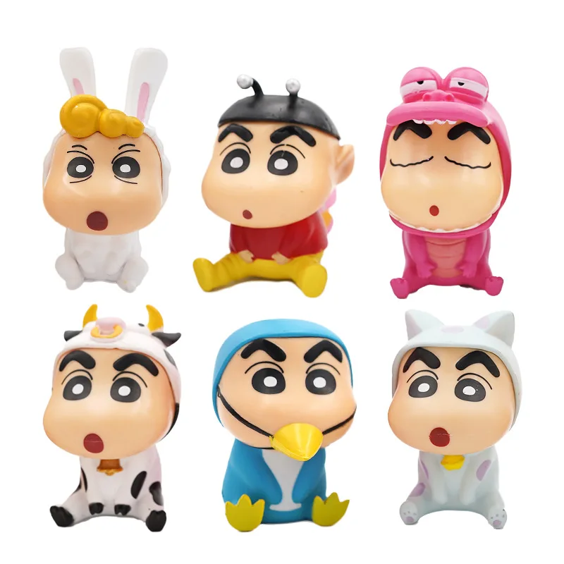 

Crayon Shin-Chan 6-7CM A set of hand office Aberdeen car doll cartoon two-dimensional gift decoration action