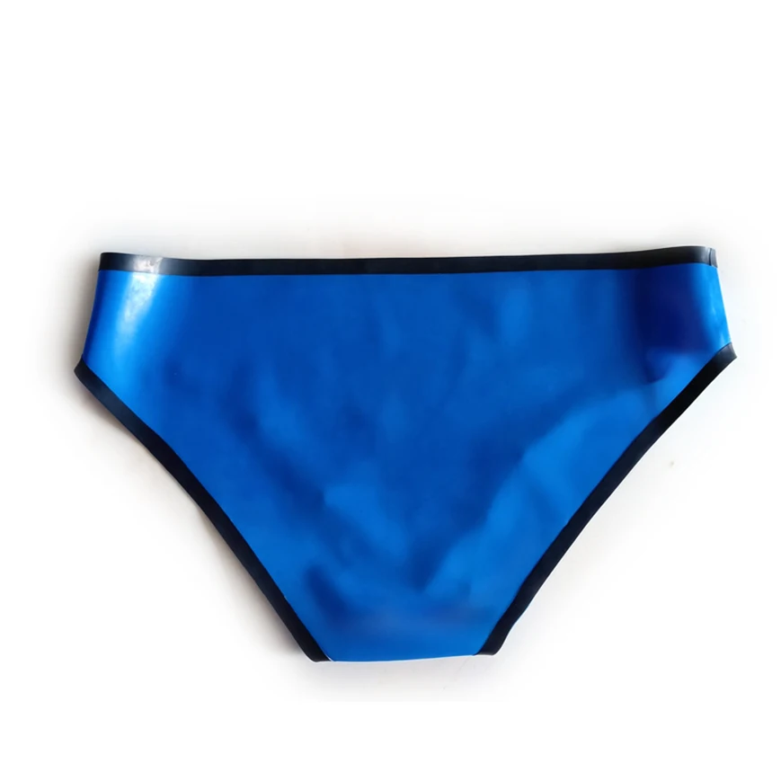 

Latex Women Briefs Blue Natural Rubber Tight Shorts Handmade Plus Size Custom Made Panties Dropshipping RPW084