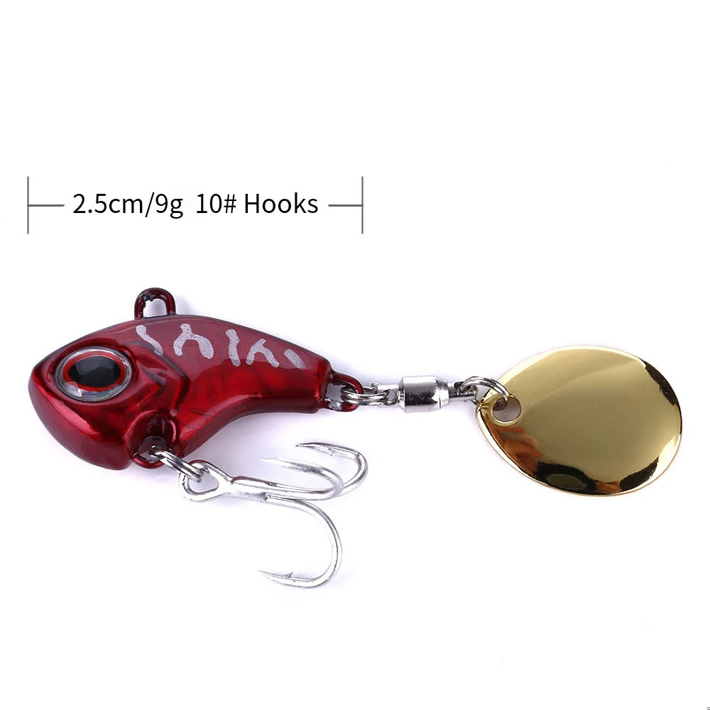 1 Pcs VIB Rotating Metal Fishing Lure 9g 13g 16g 22g Spoon Hard Bait Winter Ice Fishing Tackle Crankbait Vibration Spinner