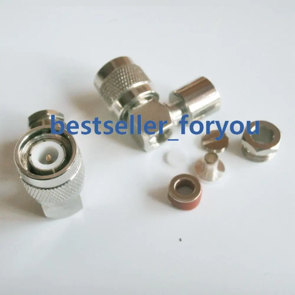 

10X TNC Plug male Right Angle Clamp RF connector for LMR195 RG58 RG400 Cable