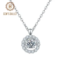 gems ballet brilliant round 88mm moissanite pendant twinkle setting jewelry diamond necklace for women wedding