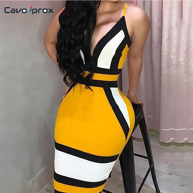 Для женщин Цвет блок топ на бретельках с открытой спиной обтягивающее платье Fit
