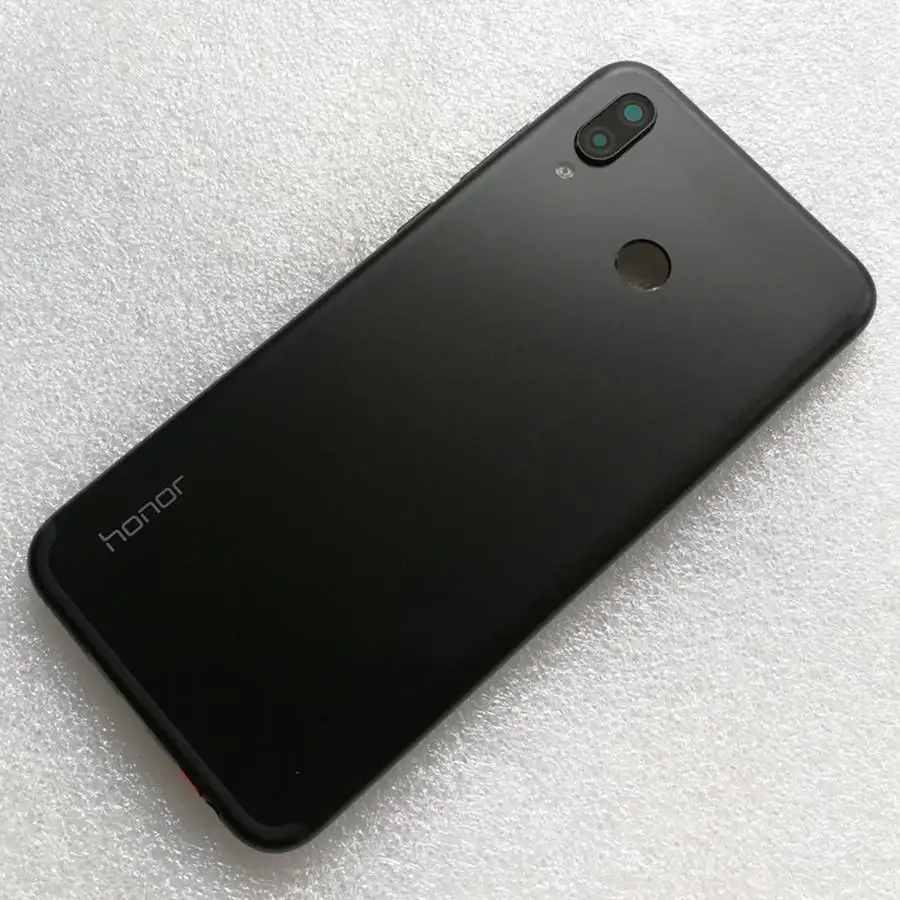 Чехол для huawei Honor Play, задняя крышка корпуса, задняя крышка для Honor Play, задняя крышка+ Кнопка громкости питания+ объектив камеры - Цвет: Черный