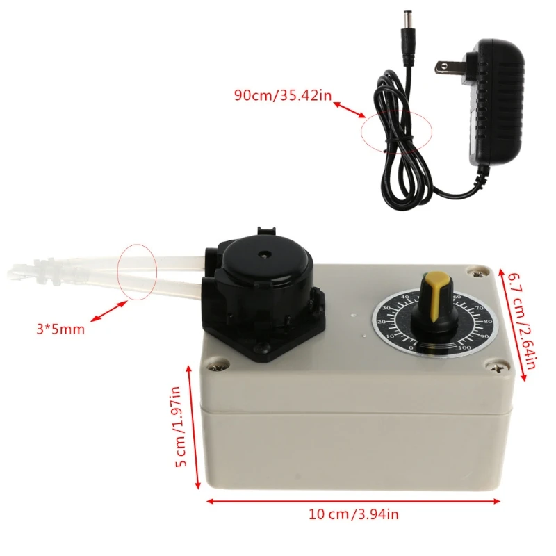 

DC 12V Dosing Pump Speed Adjustable Peristaltic Pump For Aquarium Lab Water