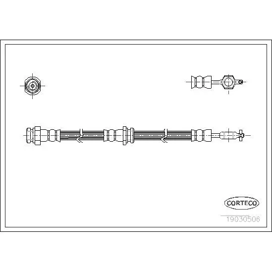 Шланг тормозной передний  Mazda 626 GC/GD/GV 1.6-2.0D 82-92 COR |