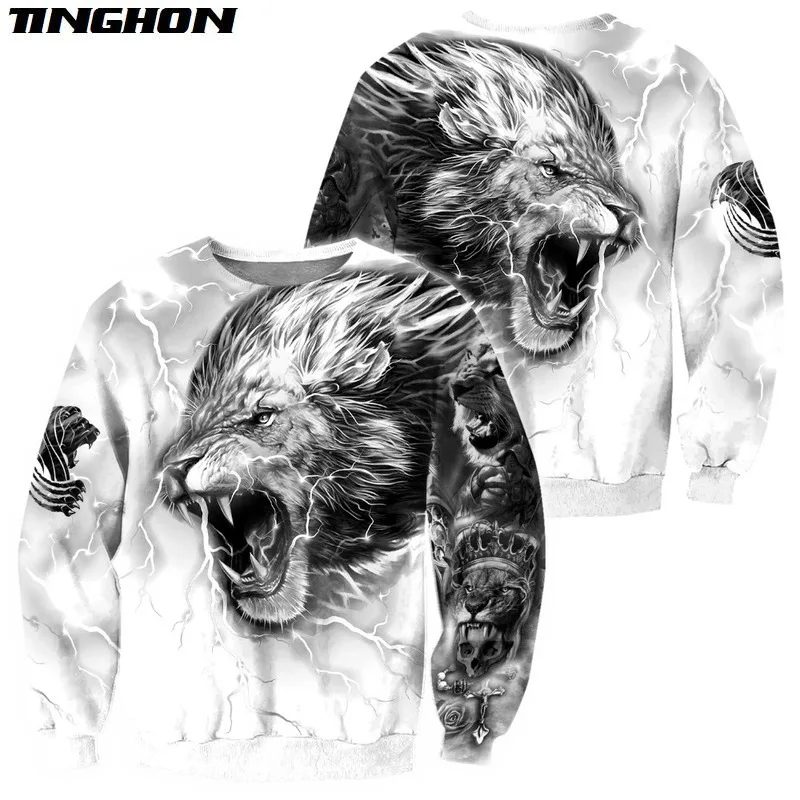 

XS-7XL Lion Tattoo 3D All Over Printed Mens hoodies Harajuku Streetwear Fashion Hoodie Unisex Autumn Jacket Tracksuits