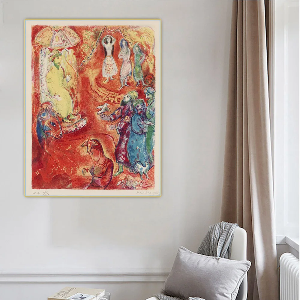

Holover Canvas Oil Painting Marc Chagall"Now the king loved science and geometry..., from Arabian Nights"Aesthetic Home Decor