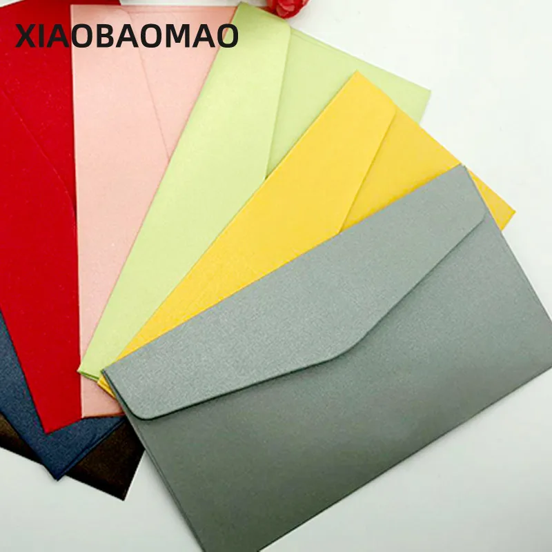 50pcs 17cm * 9cm Blank Paper Enevelope Colorful Retro Party Inviation Envelope Greeting Cards Postcard Gift Envelope Stationery