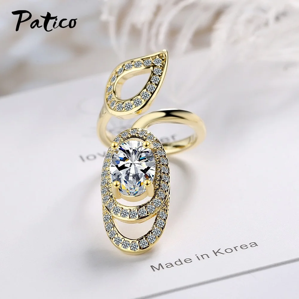 

925 Sterling Silver Trendy Crystal Resizable Rings For Women Girls Wedding Engagement Fashion Jewelry Wholesale