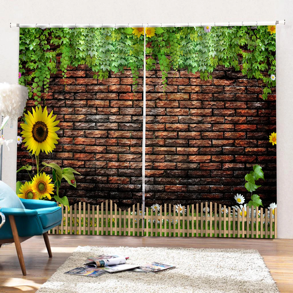 Настраиваемые цветы красные кирпичные стены индивидуальный узор декоративная