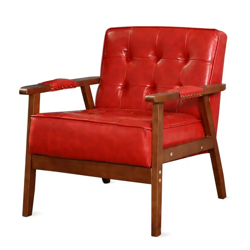 Японский простой комбинированный диван из массива дерева двойной маленький